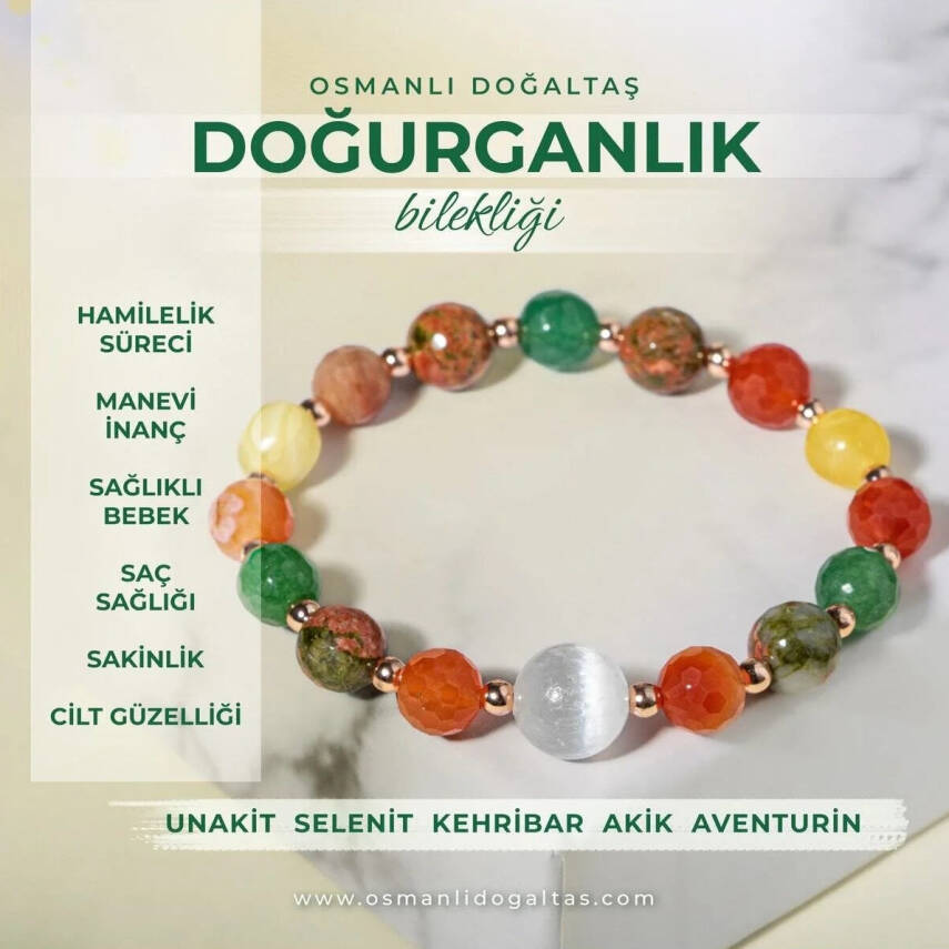 Doğurganlık, Sağlıklı Hamilelik Doğal Taş Bileklik - 2