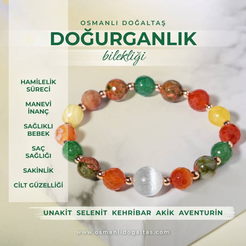 Doğurganlık, Sağlıklı Hamilelik Doğal Taş Bileklik - 1