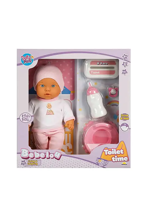 Dollz N More Sesli Bebelou Tuvalet Zamanı Bebek Seti 32 cm - 1