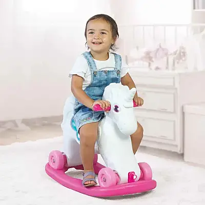 Dolu 2in1 Unicorn Sallanan Tekerlekli At - 3
