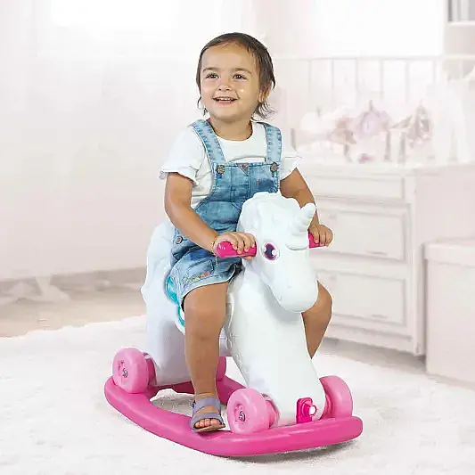 Dolu 2in1 Unicorn Sallanan Tekerlekli At - 3