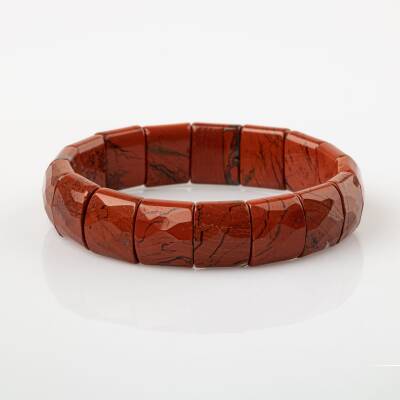 Dragon Jasper Doğal Taş Balık Sırtı Geniş Kesim Bileklik - 3