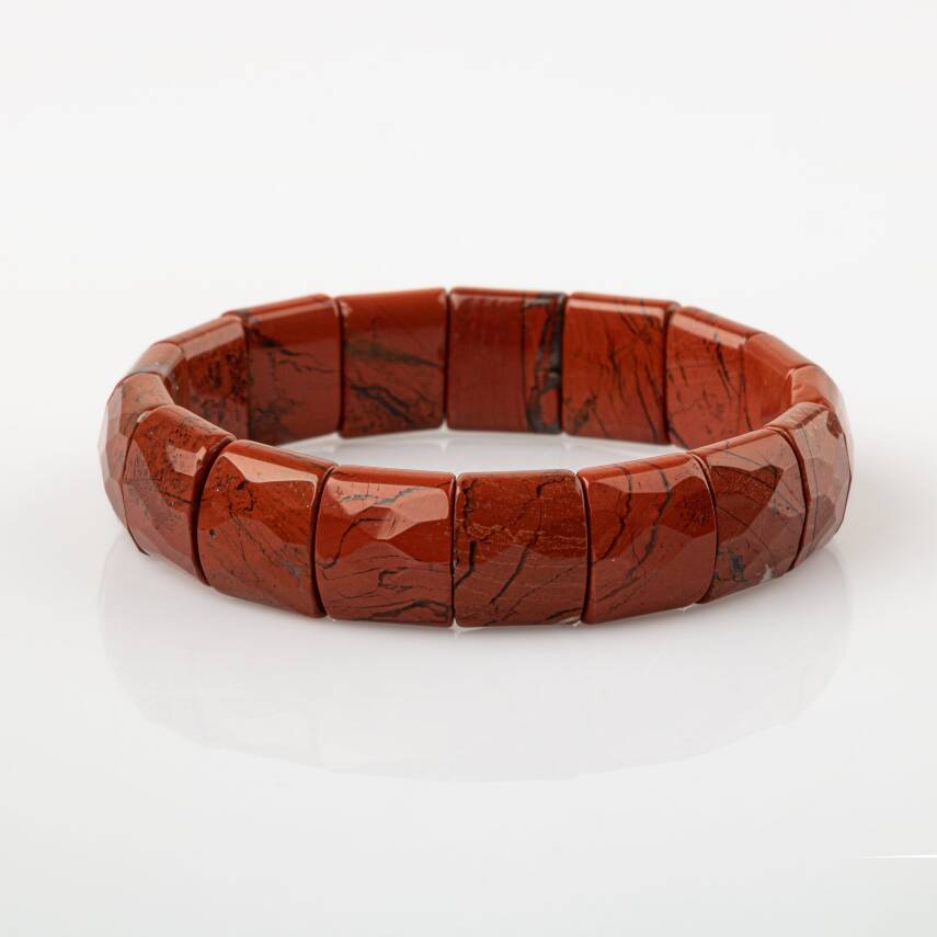 Dragon Jasper Doğal Taş Balık Sırtı Geniş Kesim Bileklik - 3