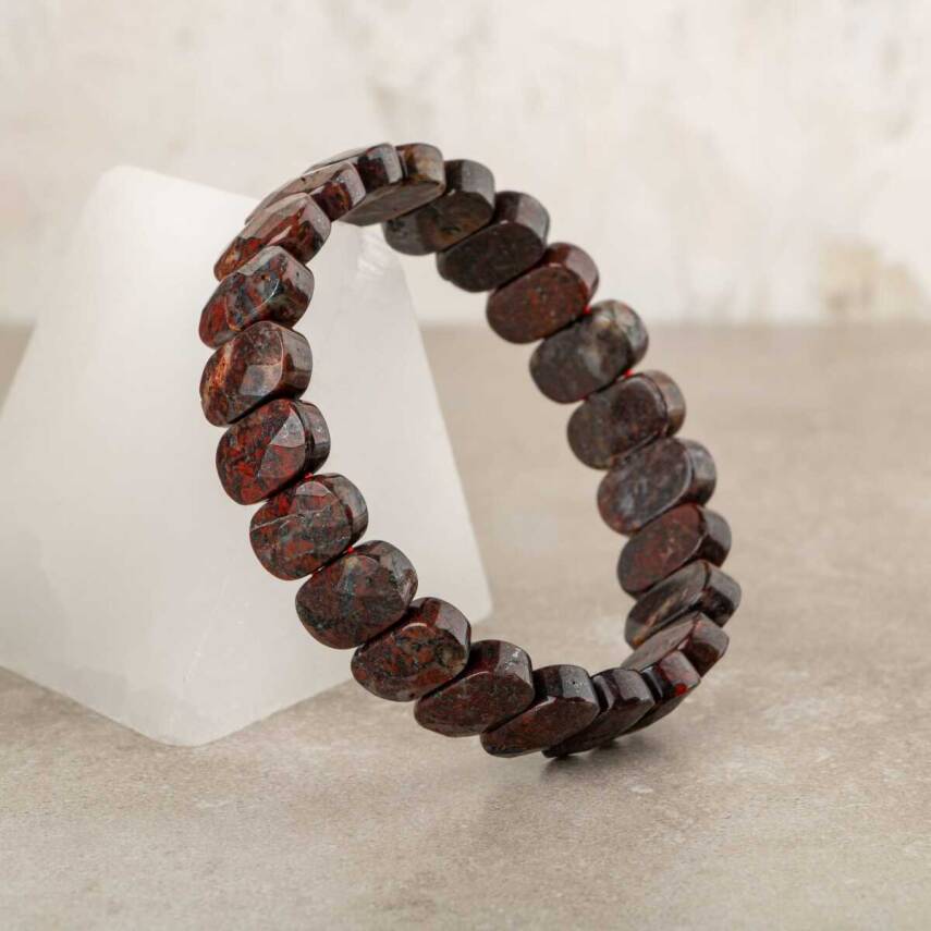 Dragon Jasper Doğal Taş Geniş Kesim Bileklik - 1