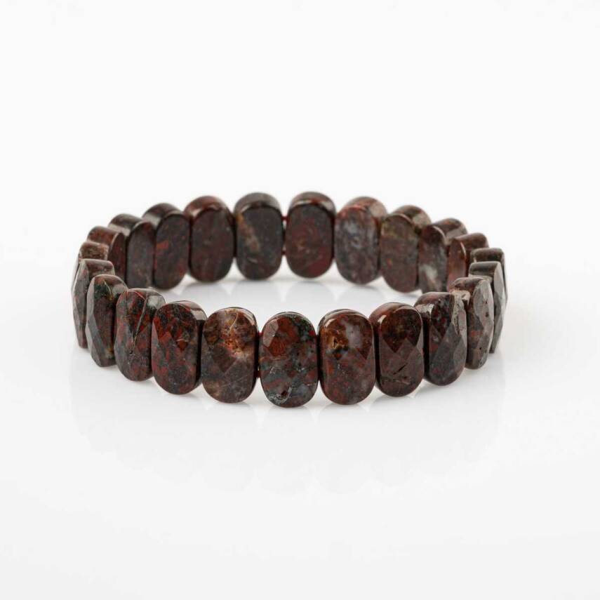 Dragon Jasper Doğal Taş Geniş Kesim Bileklik - 4