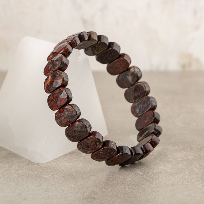 Dragon Jasper Doğal Taş Geniş Kesim Bileklik - 1