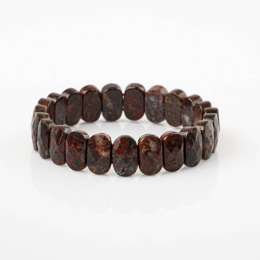 Dragon Jasper Doğal Taş Geniş Kesim Bileklik - 4