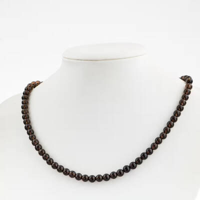 Dumanlı Kuvars 6 mm Dizi Doğal Taş Kolye - Osmanlı Doğaltaş