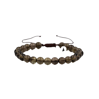 Dumanlı Kuvars 6mm Merdiven Kapama Doğal Taş Bileklik - Osmanlı Doğaltaş