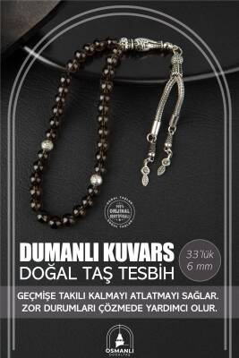 Dumanlı Kuvars Doğal Taş Tesbih 33lük - 6mm - Osmanlı Doğaltaş