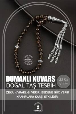 Dumanlı Kuvars Doğal Taş Tesbih 33lük - 8mm - Osmanlı Doğaltaş