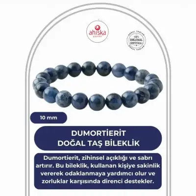 Dumortierit 10mm Doğal Taş Bileklik - Doğal Taş (1)