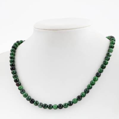 Dumortierit 6 mm Dizi Doğal Taş Kolye - 2