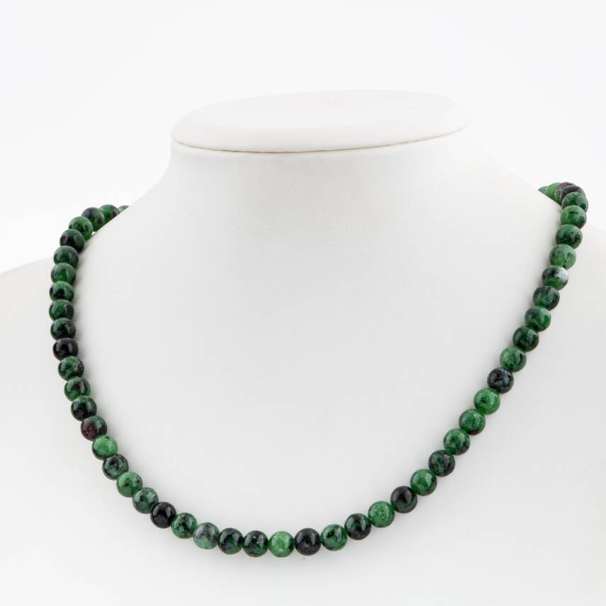 Dumortierit 6 mm Dizi Doğal Taş Kolye - 2