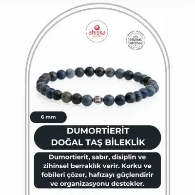 Dumortierit 6mm Doğal Taş Bileklik - 1