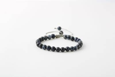 Dumortierit 6mm Merdiven Kapama Doğal Taş Bileklik - Osmanlı Doğaltaş