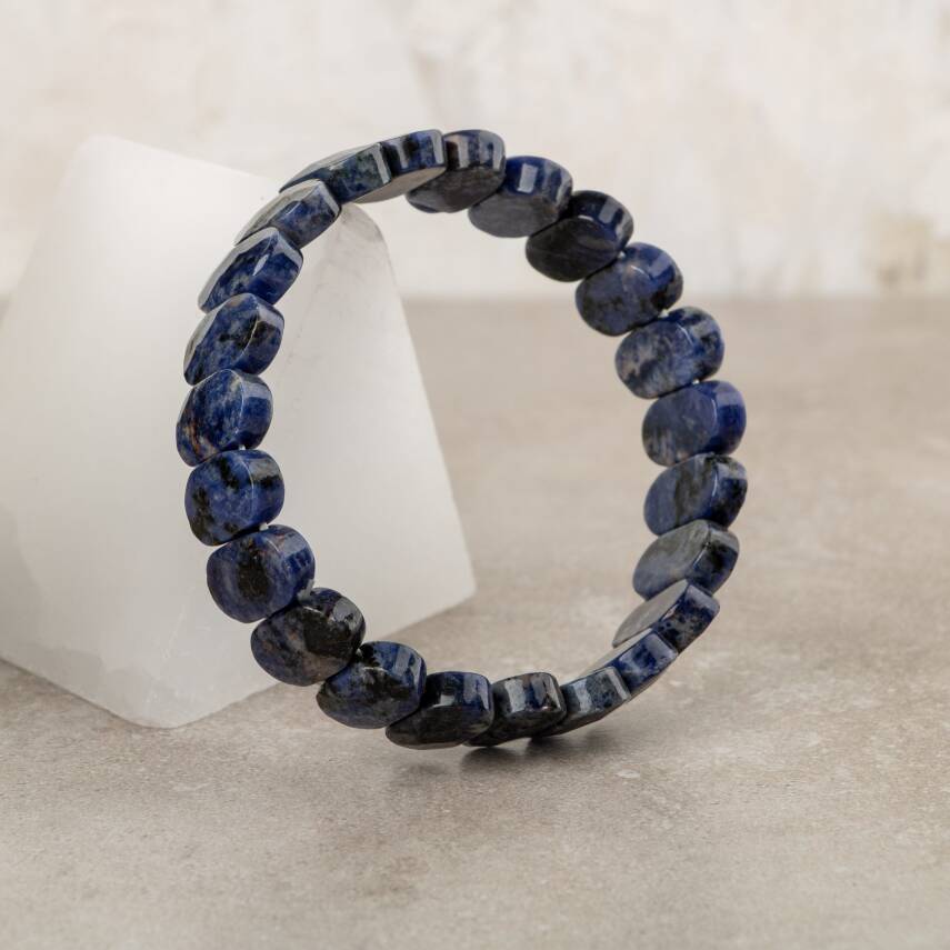 Dumortierit Doğal Taş Geniş Kesim Bileklik - 1