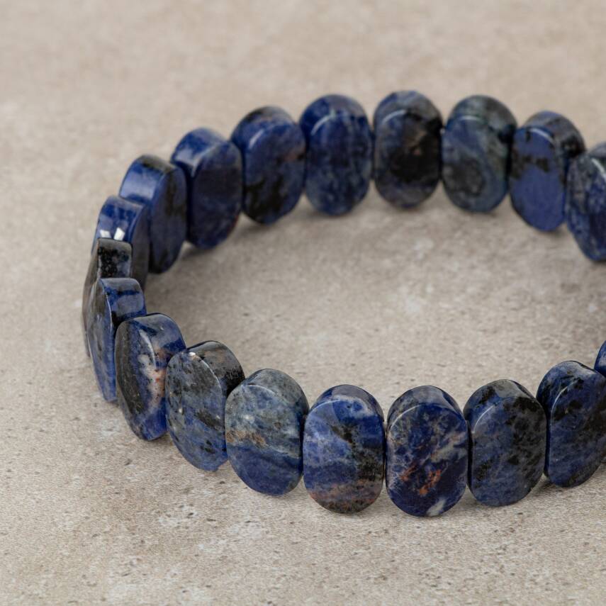 Dumortierit Doğal Taş Geniş Kesim Bileklik - 2