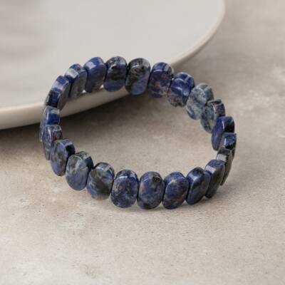 Dumortierit Doğal Taş Geniş Kesim Bileklik - 3