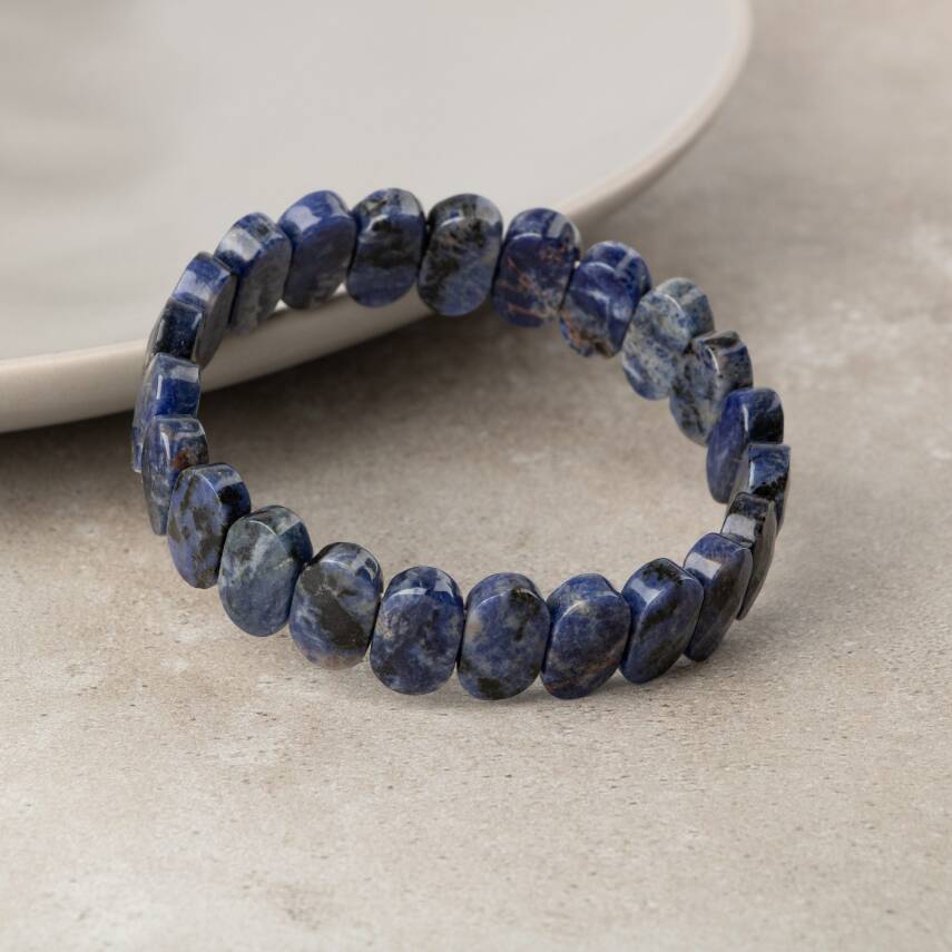 Dumortierit Doğal Taş Geniş Kesim Bileklik - 3