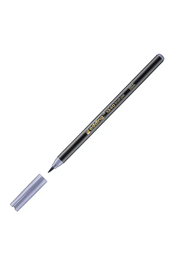 Edding 1340 Fırça Uçlu Simli Keçeli Kalem Gümüş - 1