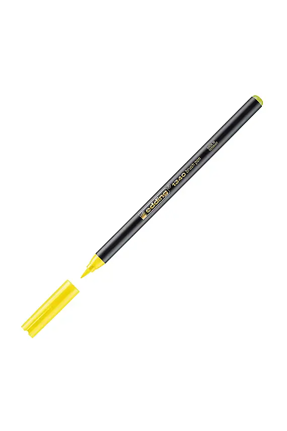 Edding 1340 Fırça Uçlu Simli Keçeli Kalem Sarı - 1