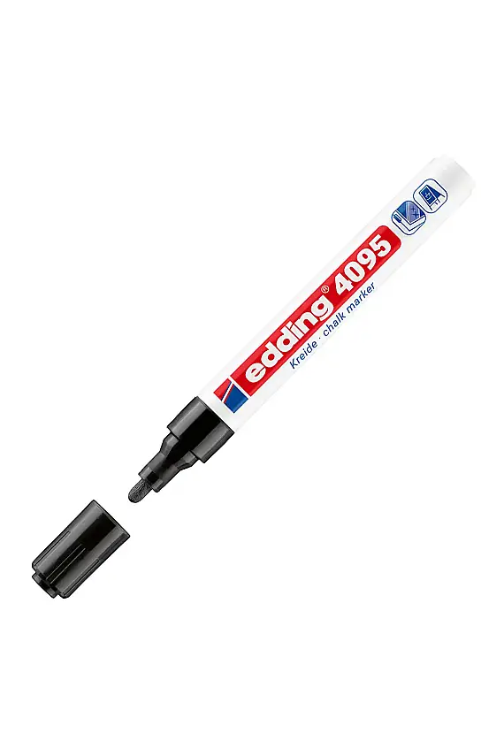 Edding 4095 Likit Tebeşir Kalemi Siyah 2-3 mm - 1