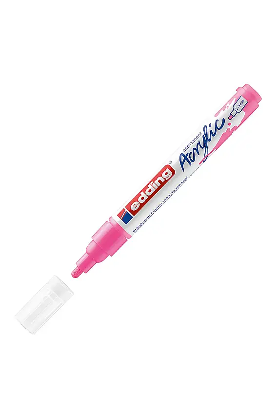 Edding 5100 Orta Uçlu Akrilik Markör Fosforlu Pembe - 1