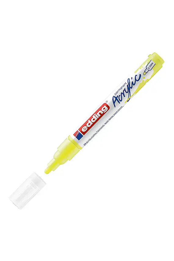 Edding 5100 Orta Uçlu Akrilik Markör Fosforlu Sarı - 1