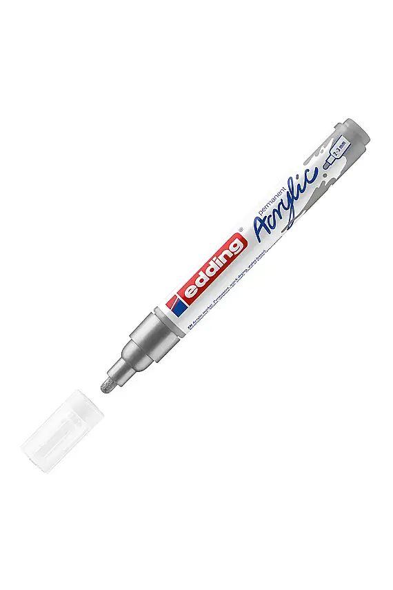 Edding 5100 Orta Uçlu Akrilik Markör Gümüş - 1
