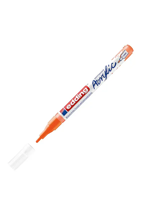 Edding 5300 İnce Uçlu Akrilik Markör Fosforlu Turuncu - 1