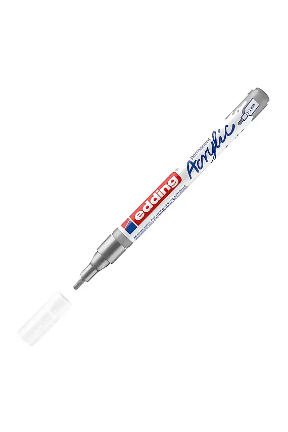 Edding 5300 İnce Uçlu Akrilik Markör Gümüş - 1