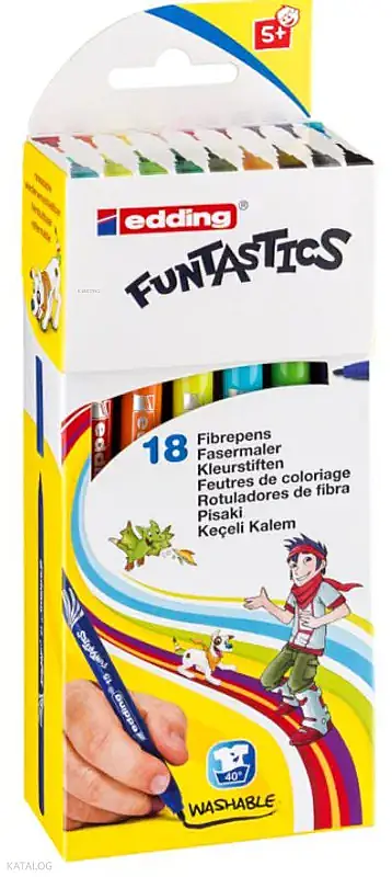 Edding Funtastıcs Yıkanabilir Keçeli Kalem 18 Li İnce Uç Ed15 - 1