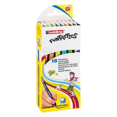 Edding Funtastıcs Yıkanabilir Keçeli Kalem 18 Li İnce Uç ED15 - 1