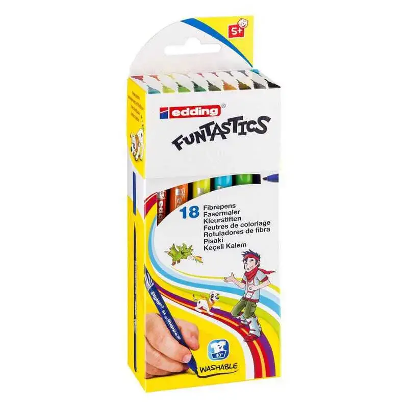 Edding Funtastıcs Yıkanabilir Keçeli Kalem 18 Li İnce Uç ED15 - 2