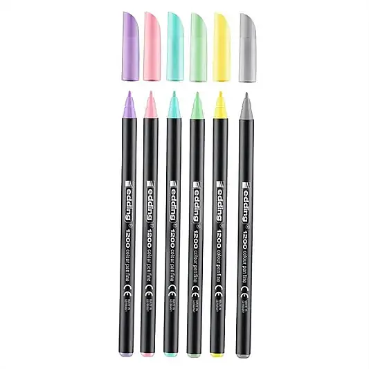 Edding Metalik Grafik Kalemi 6 Lı Pastel Renkler 1200 - 2