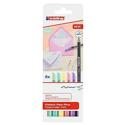Edding Metalik Grafik Kalemi 6 Lı Pastel Renkler 1200 - 3