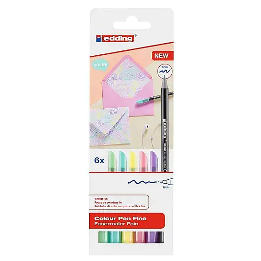 Edding Metalik Grafik Kalemi 6 Lı Pastel Renkler 1200 - 5