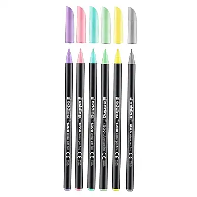 Edding Metalik Grafik Kalemi 6 Lı Pastel Renkler 1200 - 8