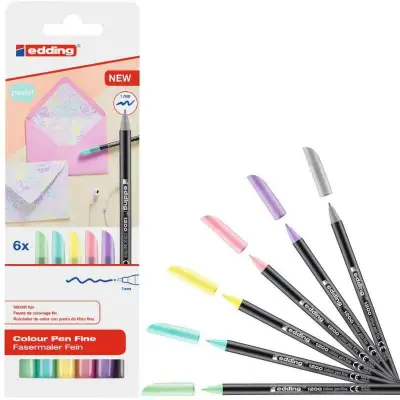 Edding Metalik Grafik Kalemi 6 Lı Pastel Renkler 1200 - 1