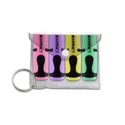Edding Mini Fosforlu Kalem Pastel Renkler 4 Lü Poşet - 2