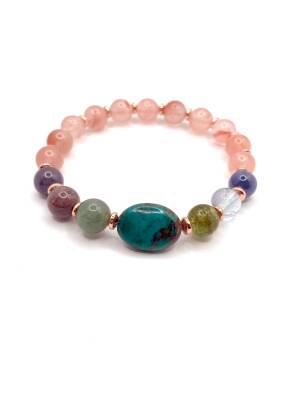 En Değerli Taşlardan Çakra Bilekliği Zümrüt Topaz Yakut Safir Zeberced Yemen Akiği Tanzanit Turkuaz - 2