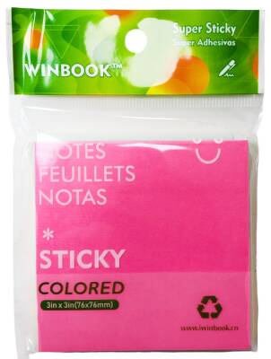 Ente Yapışkanlı Not Kağıdı 76x76 Pembe 12'li DK-104 - Ente