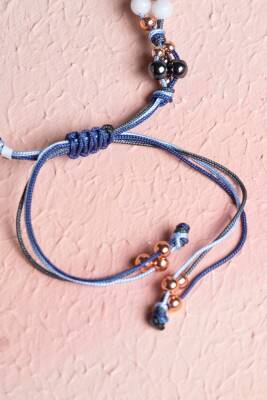 Erkek Bilekliği Kahverengi Deri Örgü Gümüş Bileklik - 3