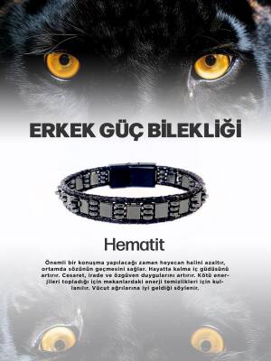 Erkek Güç Bilekliği Doğal Taş Hematit Hakiki Orijinal Sertifikalı Bileklik - Osmanlı Doğaltaş