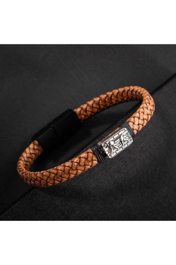 Erkek Kolyesi Dumortierit-hematit Doğal Taş Gümüş Tasarım Kolye - 4