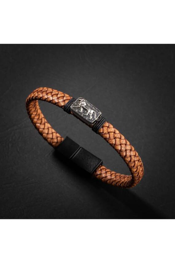 Erkek Kolyesi Dumortierit-hematit Doğal Taş Gümüş Tasarım Kolye - 5