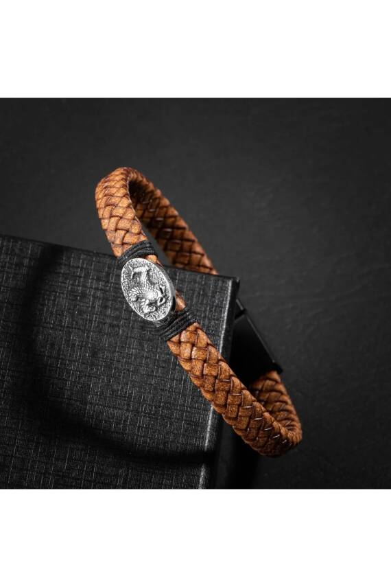 Erkek Kolyesi Hindistan Cevizi Kabuğu-turkuaz-kaplan Gözü-hint Akik-hematit Doğal Taş Gümüş Tasarım Kolye - 3