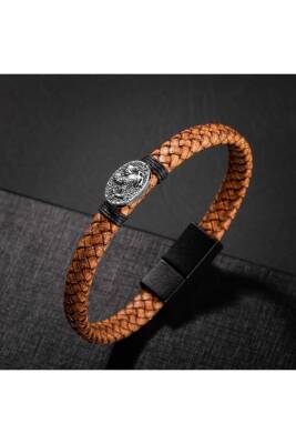 Erkek Kolyesi Hindistan Cevizi Kabuğu-turkuaz-kaplan Gözü-hint Akik-hematit Doğal Taş Gümüş Tasarım Kolye - 4