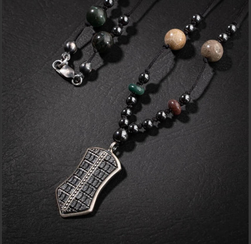 Erkek Kolyesi Labradorit-kaplan Gözü-hematit Doğal Taş Gümüş Tasarım Kolye - 3